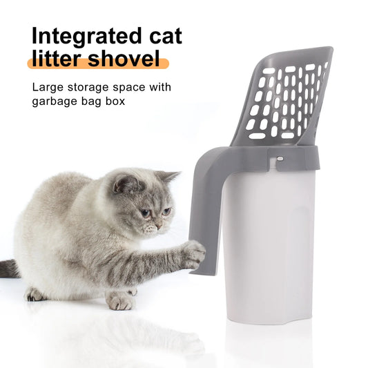 Cat Litter Shovel Scoop with Refill Bag For Pet Filter Clean Toilet Garbage Picker Cat Supplies Cat Litter Box Self Cleaning