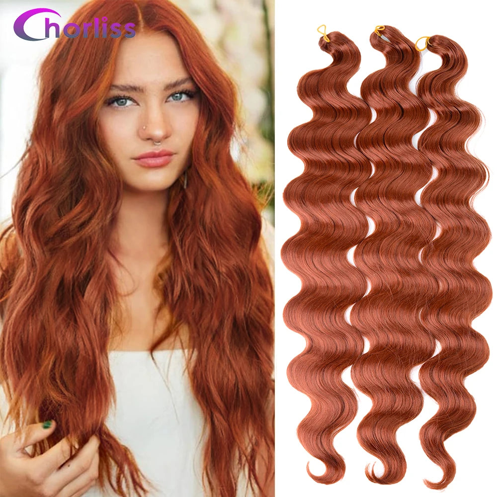 Blonde Body Wave Curly Braiding Hair Extensions Crochet Braids Ombre Black Brown Brgundy Hair High Temperature Soft Natural