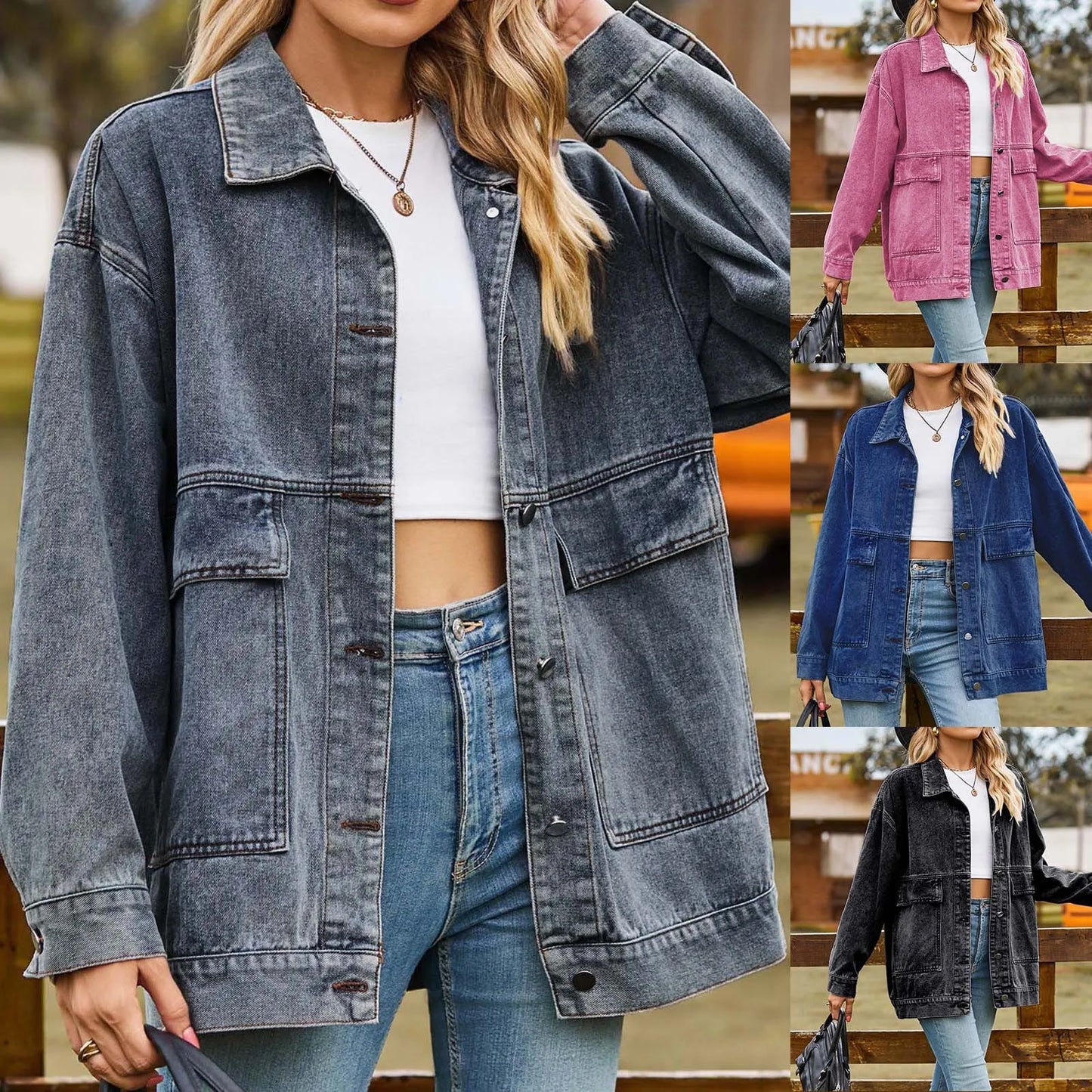 Autumn Winter Cropped Jacket For Women Short Coat Slim Retro Classic Loose Denim Casual Jacket куртка женская демисезон