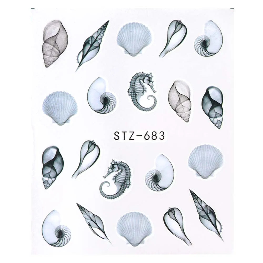 1pcs Flower Series Stickers For Nails Design Water Transfer Decals Foil Wraps Decoration Manicure DIY Slider NFA403