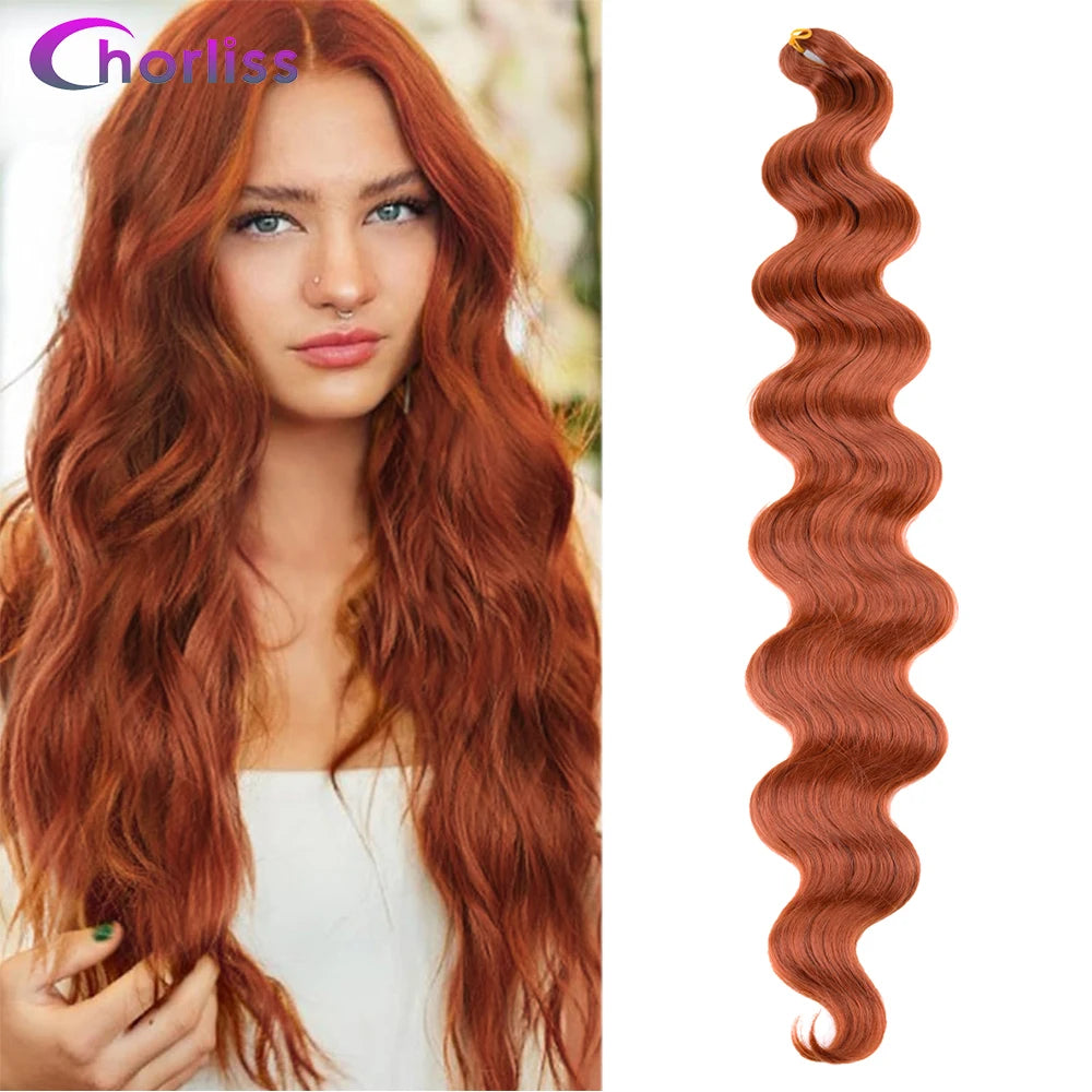 Blonde Body Wave Curly Braiding Hair Extensions Crochet Braids Ombre Black Brown Brgundy Hair High Temperature Soft Natural