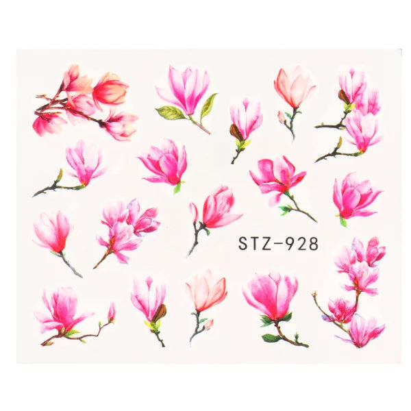 1pcs Flower Series Stickers For Nails Design Water Transfer Decals Foil Wraps Decoration Manicure DIY Slider NFA403